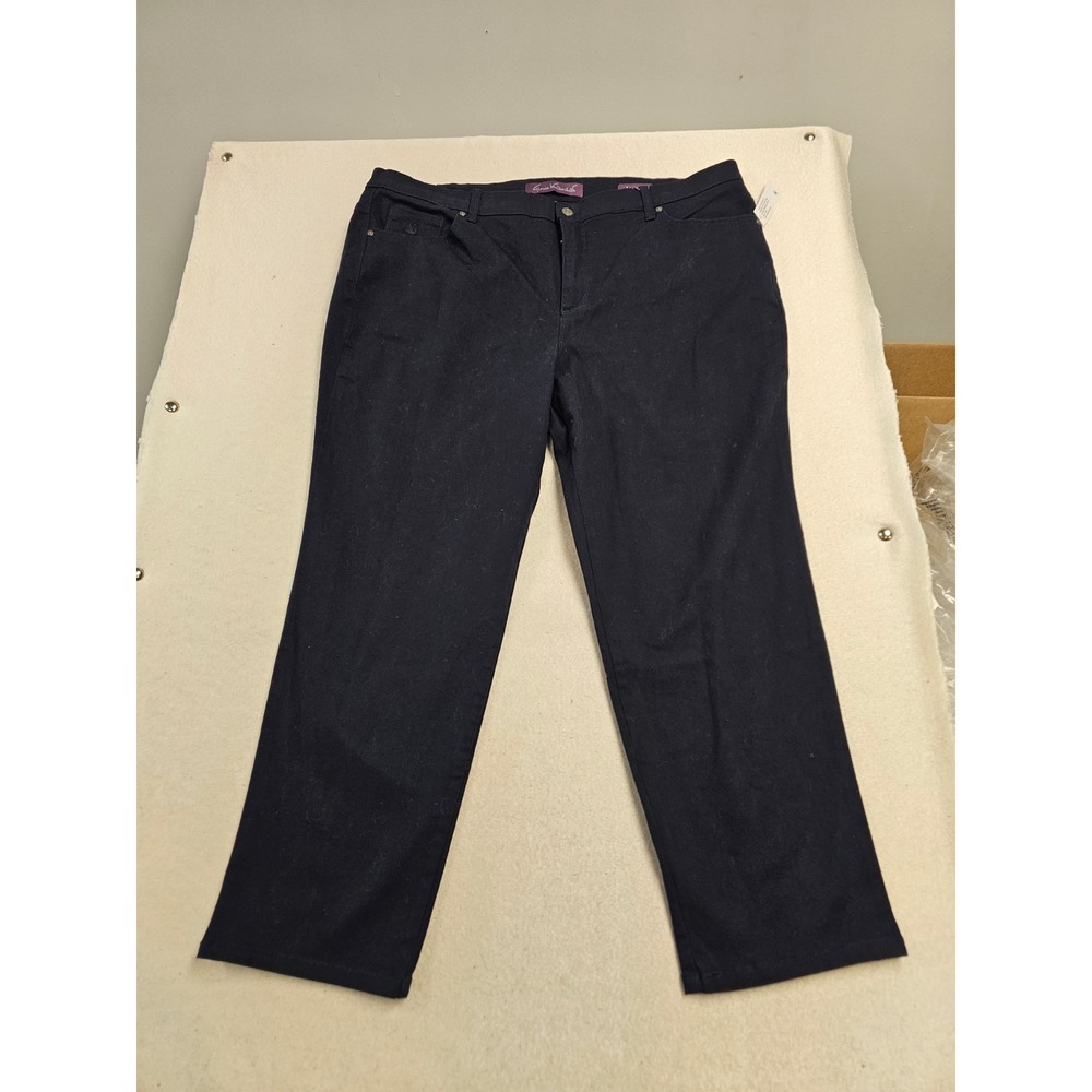 Gloria Vanderbilt Amanda Jeans Womens 20W S Navy Blue Classic Rise Tapered Leg